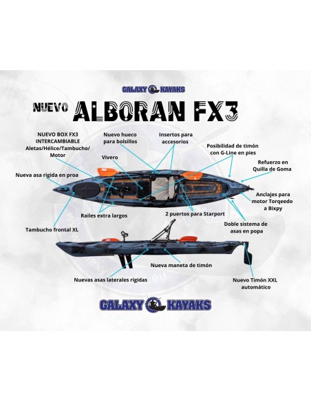 Kayak de Pesca Galaxy Kayaks ALBORAN FX3
