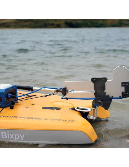Hobie Lynx Gudgeon with Universal Versa Rudder™ Adapter and Pole Steering With Telescopic Handle