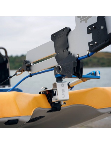 Hobie Lynx Gudgeon with Universal Versa Rudder™ Adapter and Pole Steering With Telescopic Handle